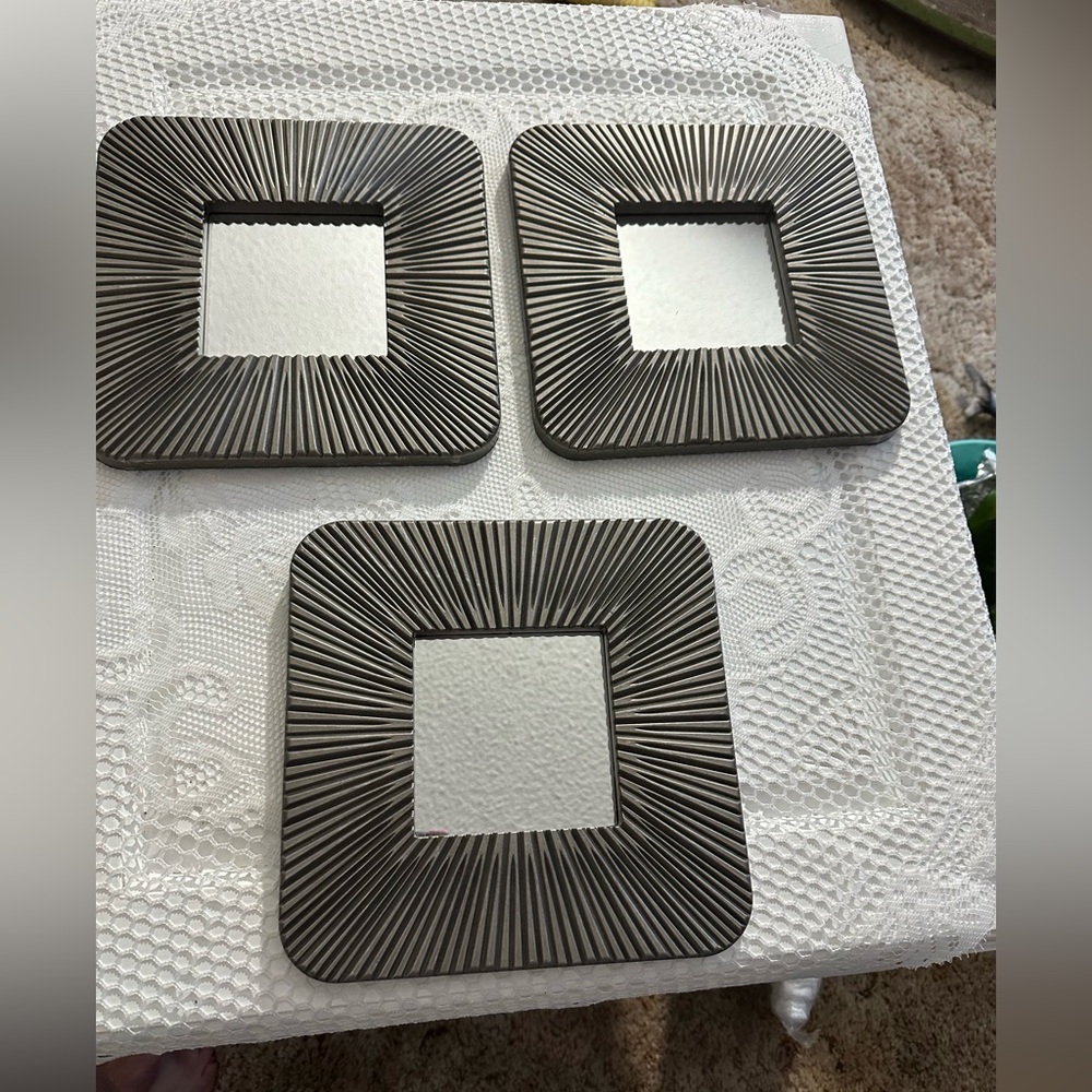 Modern Gray Wall Mirror Set